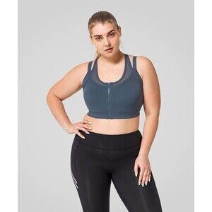 Yvette Women’s Size 3XL+ (42D-F) Power Zip Front Mesh Padded Running Bra